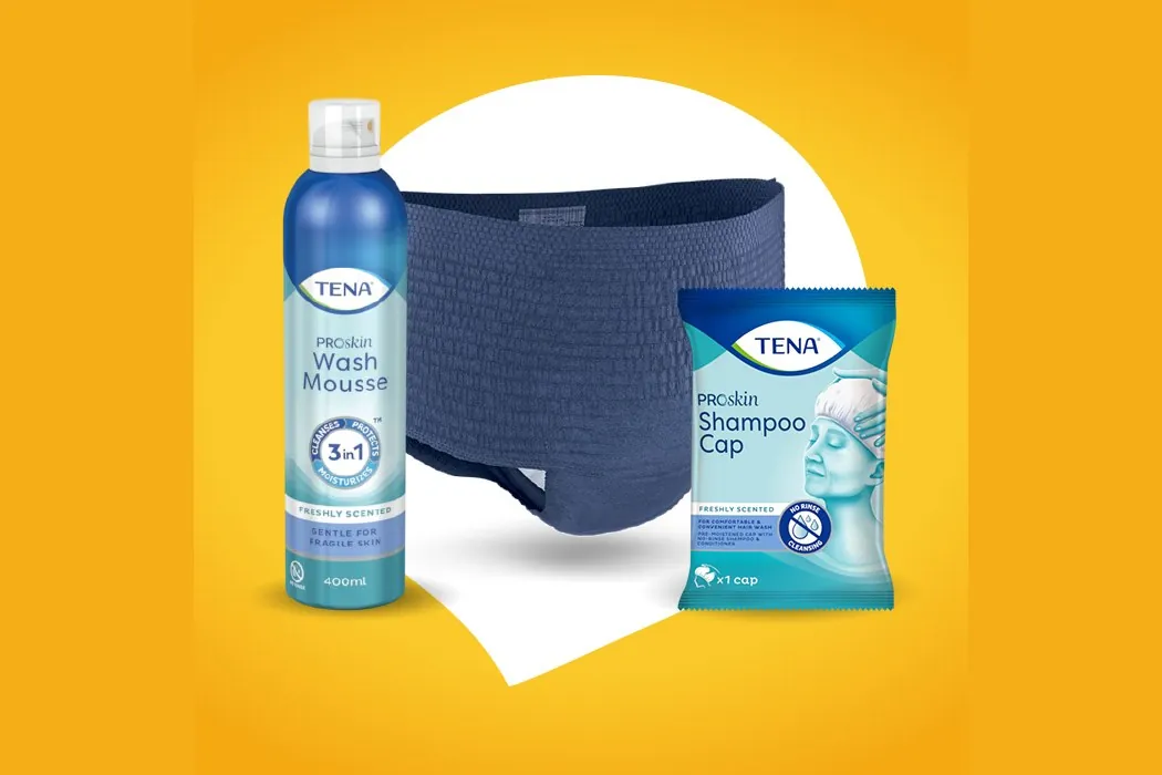 Cleansing foam, an absorbent pant and a no-water shampoo cap