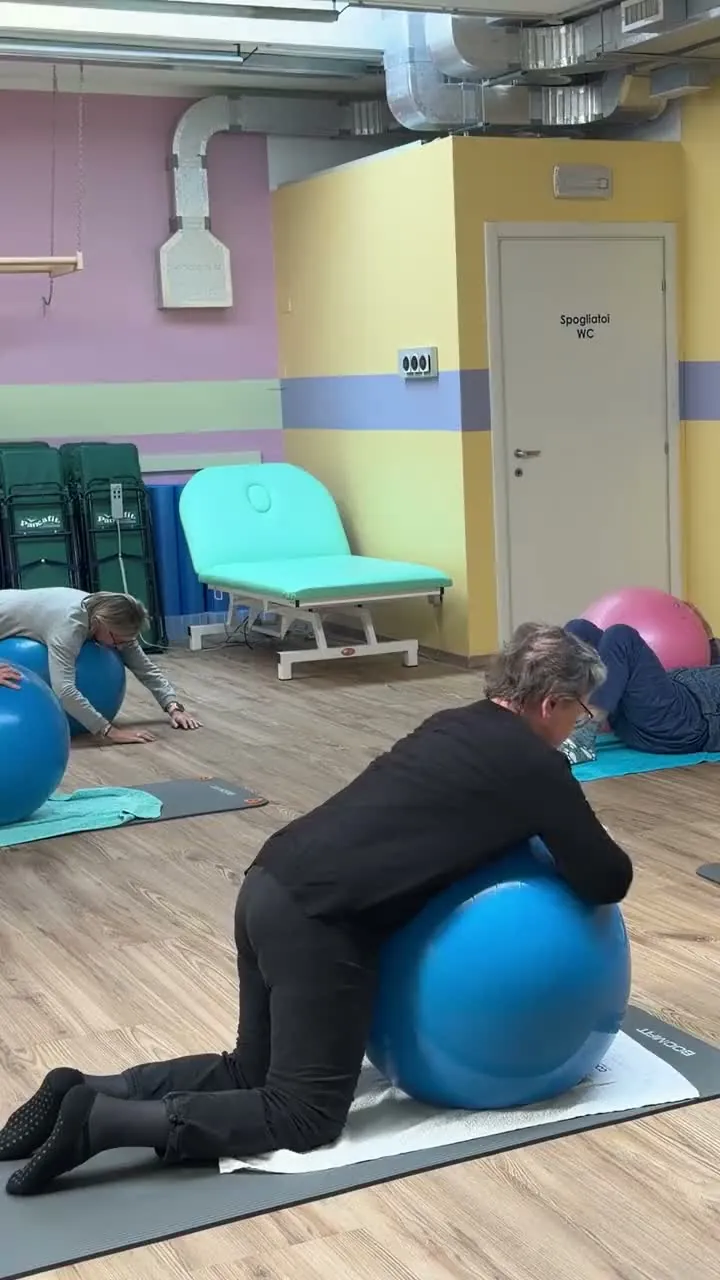 A fitness ball exercise during a gentle exercise class at the Cocoon gym