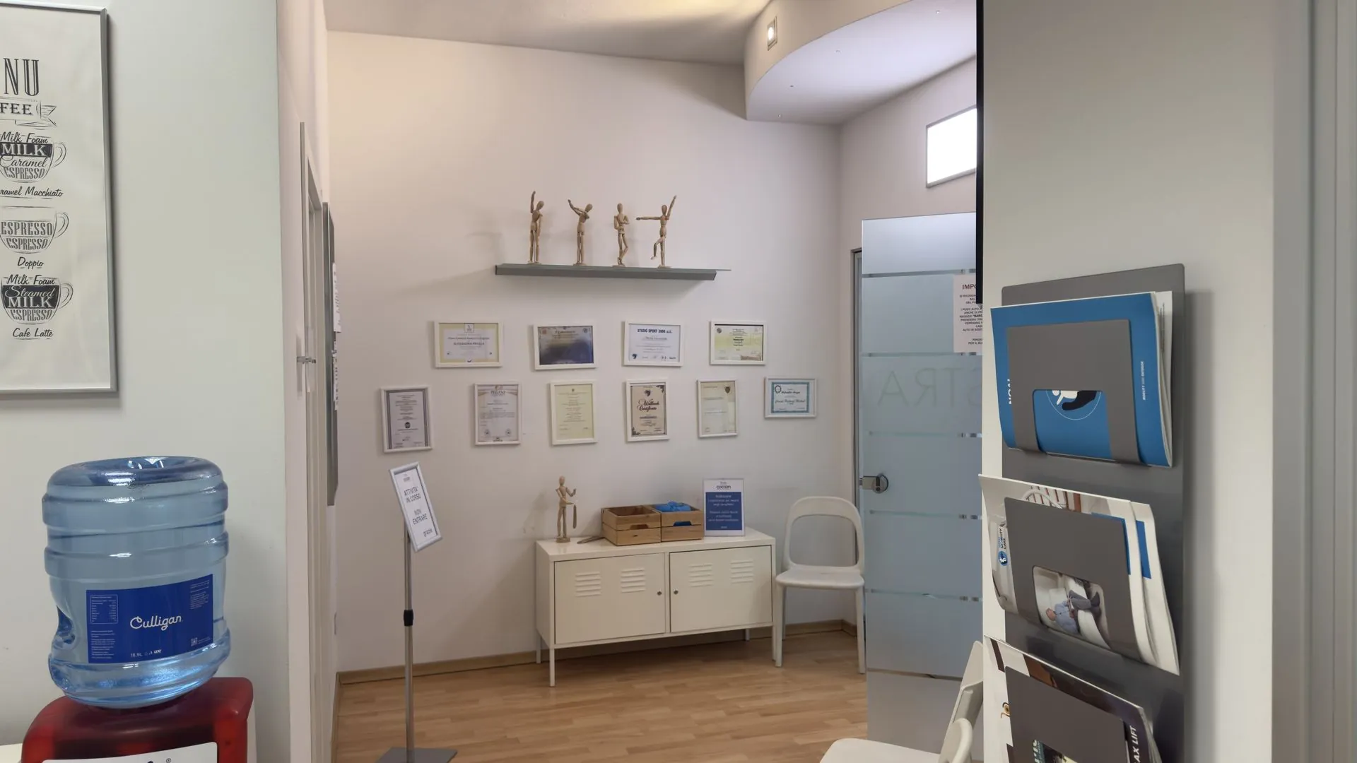 The waiting area of the Cocoon gym in Varese